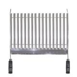 Grelha de Inox Argentina, Espaço para grelhar de 55x50cm Cabo Madeira - Metal adm