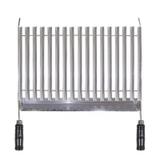 Grelha de Inox Argentina, Espaço para grelhar de 55x60cm Cabo Madeira - Metal adm