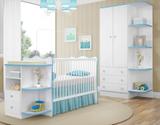 Guarda Roupa 2 Portas com Cantoneira + Berço com Cantoneira Doce Sonho Kit 2 Peças - QMovi