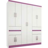 Guarda roupa Casal 10 portas 1430 Araplac Branco Lilás