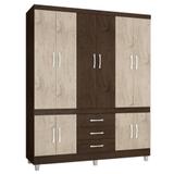 Guarda roupa Casal 10 Portas 3 Gavetas 18490 Imbuia Avelã - Araplac