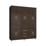 Guarda Roupa Casal 10 Portas 3 Gavetas Imbuia Araplac