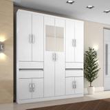 Guarda Roupa Casal 10 Portas 4 Gavetas C Espelho Flex Color - Araplac