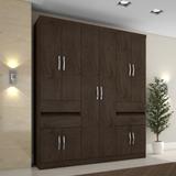 Guarda Roupa Casal 10 Portas 4 Gavetas Imbuia - Araplac