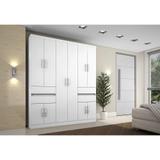 Guarda Roupa Casal 1430 10 Portas 4 Gavetas Branco Flex - Araplac