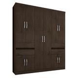 Guarda Roupa Casal 1430 10 Portas 4 Gavetas Imbuia - Araplac