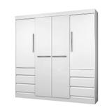 Guarda Roupa Casal 1477 4 Portas 6 Gavetas Branco - Araplac