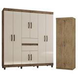 Guarda Roupa Casal 1950 e Armário Multiuso 6020 Demolição Baunilha - Araplac