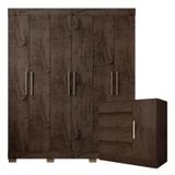 Guarda Roupa Casal 1962 e Cômoda 8000 Imbuia - Araplac