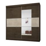 Guarda Roupa Casal 2040 2 Portas Deslizantes com Espelho 4 Gavetas Imbuia/Avelã - Araplac