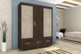 Guarda Roupa Casal 3 Portas 3 Gavetas 18495 Araplac - Imbuia - Avelã
