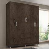 Guarda Roupa Casal 3 Portas 3 Gavetas 18495 Araplac - Imbuia