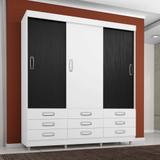 Guarda Roupa Casal 3 Portas 9 Gavetas Flex Color - Araplac
