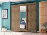 Guarda-roupa Casal 3 Portas de Correr 3 Gavetas - Araplac Stilo com Espelho