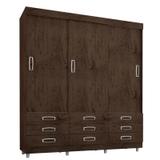 Guarda Roupa Casal 3 Portas de Correr 3900 Imbuia/Avelã - Araplac