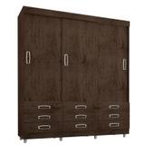 Guarda Roupa Casal 3 Portas de Correr 3900 Imbuia/Avelã - Araplac