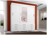 Guarda-roupa Casal 3 Portas de Correr 9 Gavetas - Araplac 4900-90 com Espelho