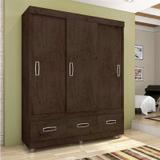 Guarda-Roupa Casal 3 Portas de correr e 3 gavetas 18495- Araplac