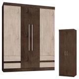 Guarda Roupa Casal 3400 e Armário Multiuso 6020 Imbuia Avelã Flex - Araplac