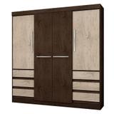 Guarda Roupa Casal 4 Portas 1477 Imbuia/Avelã - Araplac