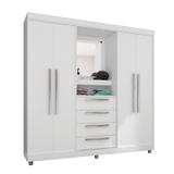 Guarda Roupa Casal 4 Portas 1618 Branco/Lilás - Araplac