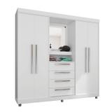 Guarda Roupa Casal 4 Portas 1618 Branco/Lilás - Araplac