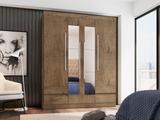 Guarda-roupa Casal 4 Portas 4 Gavetas Araplac - 4400-88 com Espelho