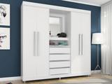 Guarda-roupa Casal 4 Portas 4 Gavetas - Araplac Prime 1644-5 com Espelho