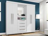 Guarda-roupa Casal 4 Portas 4 Gavetas - com Penteadeira Araplac Moscou com Espelho