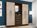 Guarda-roupa Casal 4 Portas 4 Gavetas - com Penteadeira Araplac Moscou com Espelho
