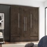 Guarda Roupa Casal 4 Portas 4 Gavetas Imbuia - Araplac