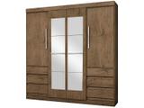 Guarda-roupa Casal 4 Portas 6 Gavetas - Araplac Sofia com Espelho