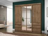 Guarda-roupa Casal 4 Portas 6 Gavetas - Araplac Sofia com Espelho