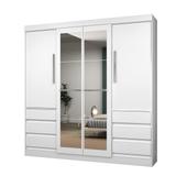 Guarda Roupa Casal 4 Portas 6 Gavetas Branco 1577 Araplac