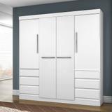 Guarda Roupa Casal 4 Portas 6 Gavetas Branco - Araplac