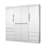 Guarda Roupa Casal 4 Portas 6 Gavetas Branco GR 1477 Araplac