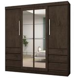 Guarda Roupa Casal 4 Portas 6 Gavetas Imbuia 1577 Araplac