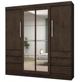 Guarda Roupa Casal 4 Portas 6 Gavetas Imbuia 1577 Araplac