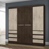 Guarda Roupa Casal 4 Portas 6 Gavetas Imbuia/Avelã - Araplac