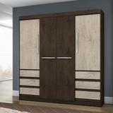 Guarda Roupa Casal 4 Portas 6 Gavetas Imbuia/Avelã - Araplac