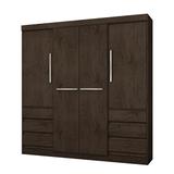 Guarda Roupa Casal 4 Portas 6 Gavetas Imbuia GR 1477 Araplac