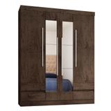 Guarda Roupa Casal 4 Portas com Espelho 4400 Imbuia - Araplac