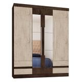Guarda Roupa Casal 4 Portas com Espelho 4400 Imbuia/Avelã - Araplac