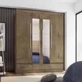 Guarda-Roupa Casal 4400 4 Portas 4 Gavetas com Espelho Araplac