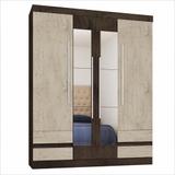 Guarda-Roupa Casal 4400 4 Portas 4 Gavetas com Espelho Araplac
