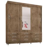 Guarda Roupa Casal 4900 3 Portas de Correr com Espelho - Araplac