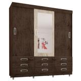 Guarda Roupa Casal 4900 3 Portas de Correr com Espelho - Araplac