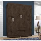Guarda Roupa Casal 6 Portas 2 Gavetas 620 Araplac Imbuia