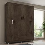 Guarda Roupa Casal 6 Portas 2 Gavetas 620 Araplac Imbuia