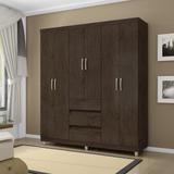 Guarda Roupa Casal 6 Portas 3 Gavetas Imbuia Araplac